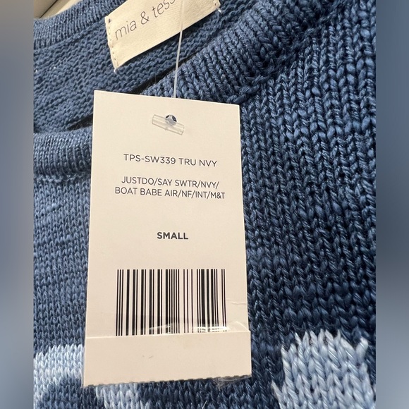 Boat Babe Crew Neck Saying Sweater in Navy - Picture 6 of 6